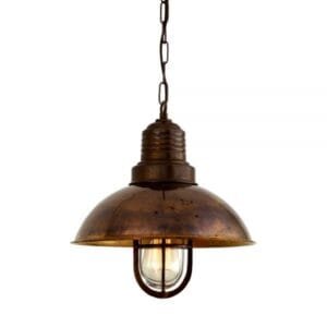 Tirana Deck Nautical 30cm Pendant Light Brass & Moroccan Pendants Great Lighting UK Ltd